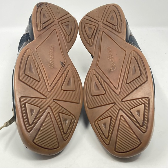 Cole Haan Shoes Mens 10 Gray Brown Leather Bicycle Toe Air Soles Oxford Sneaker - Picture 16 of 16
